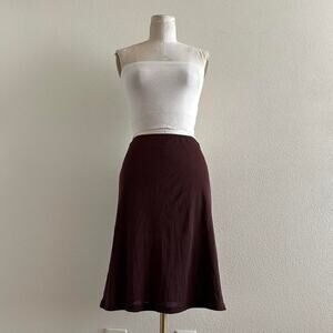 handmade brown mesh midi skirt